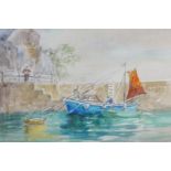 AGNES HAWKINS two original paintings 'Padstow Harbour; circa 1989, signed , 23cm x 32cm