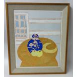 BRYAN PEARCE (1929-2007) St.Ives, oil on board, titled 'Ginger Jar with Apples and Banana' 1985,