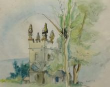 ROBERT O.LENKIEWICZ (1941-2002) early watercolour 'Stoke Damerel Church, Plymouth' 49cm x 58cm,