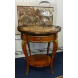 A reproduction Louis XV style circular table fitted with drawer (of similar design to Lot 10 and