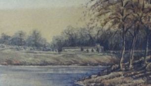 MARGUERITE HOWARTH set of four miniature watercolours of Lancashire scenes and two other framed