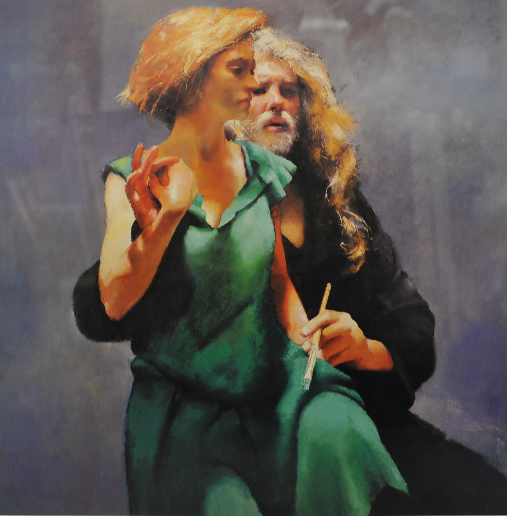 ROBERT O.LENKIEWICZ (1941-2002) 'Bella with Painter', limited edition print, signed, with