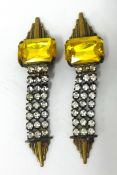 A pair of Art Deco style costume earrings, 7cm long