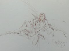 GORDON KING (British b1939) original drawing 'Serena', signed  35cm x 46cm
