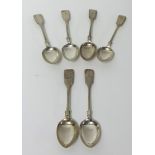 Six Victorian Exeter teaspoons, J & J Williams