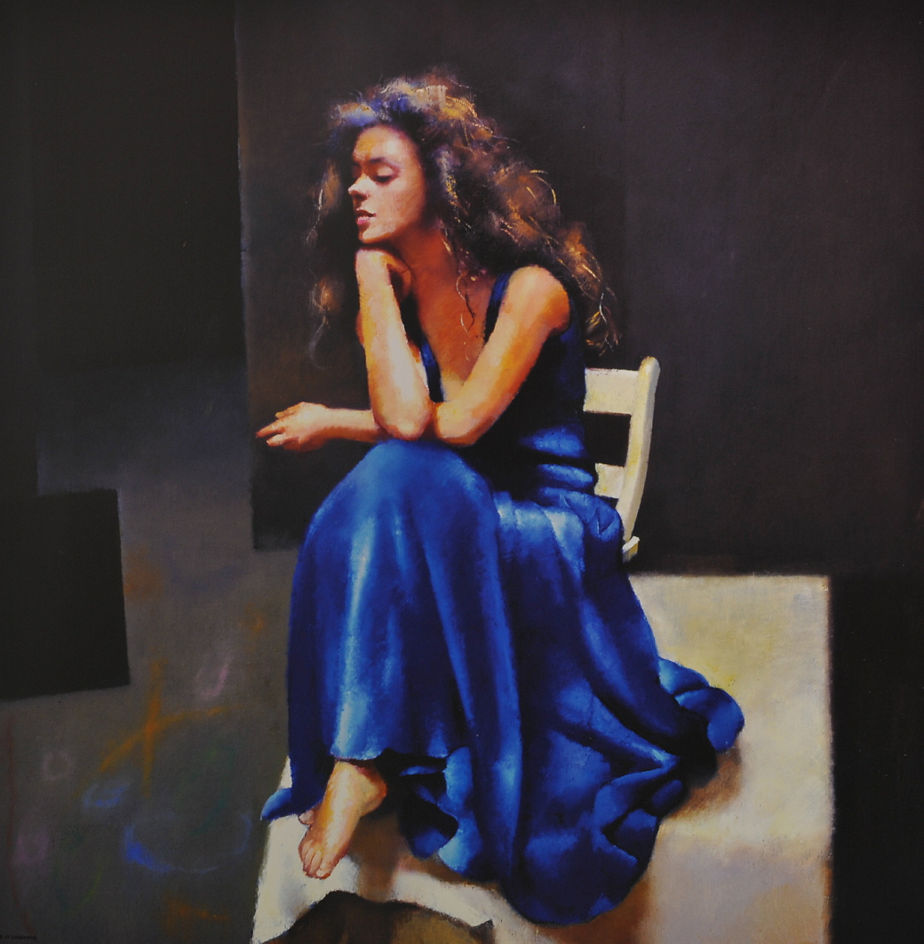 ROBERT O.LENKIEWICZ (1941-2002), 'Anna in Blue', signed, limited edition print, No 209/500, 38cm x