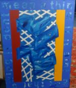 JOHN HOWLIN (1941-2006) mixed media on canvas 'Don’t Mean A Thing', 134cm x 100cm