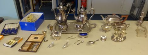 A collection of silver plated wares