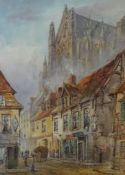E.NEVIL a pair of 19th century watercolours Continental Town Scenes, signed, one titled 'Beauvais'