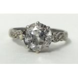 A diamond solitaire ring approximately 2 carats in 18ct white gold, ring size N 1.2