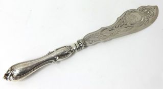 A silver fish slice with pierced blade, Sheffield 1855
