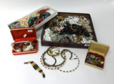 A quantity of various costume including bracelet, bangles, beads, brooches etc