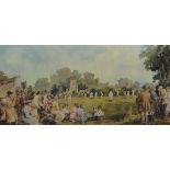 AFTER ERIC RICHARD STURGEON (1920-1999) a signed print 'Eton Cricket Match', 39cm x 70cm