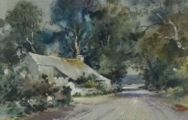JOHN HOBSON NICHOLSON (1911-1988) watercolour 'Ballamaddrell Farm, Arbory, Isle Of Man' 13cm x 19cm
