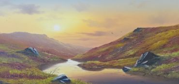 BRIAN HORSWELL oil on canvas 'Dartmoor' signed, 45cm x 90cm