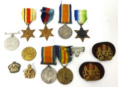 Great War medals and WW II medals inscribed J 68172, J.F.Robinson BOY 1 RM, Victory medal and War