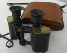 A pair of German CARL ZEISS JENA  binoculars, stamped DRP, 'Feldstecker Veigri 8', with leather