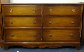 A 20th century chest fitted with six drawers t/w A 20th century mahogany dressing table, pair of