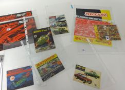 A collection of twelve Dinky, Spot On, Matchbox, Meccano and other small catalogues and price lists