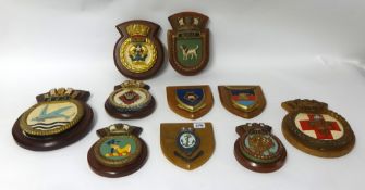 Collections of various ships plaques and crests (10)
