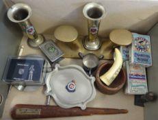 SS Aquitania 2 small vases, other Ocean Ship objects, also Cunard White Star memorabilia, Ferries of