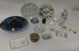 A mixed lot of china ware, Art glass ware, various items including Royal Doulton plates etc