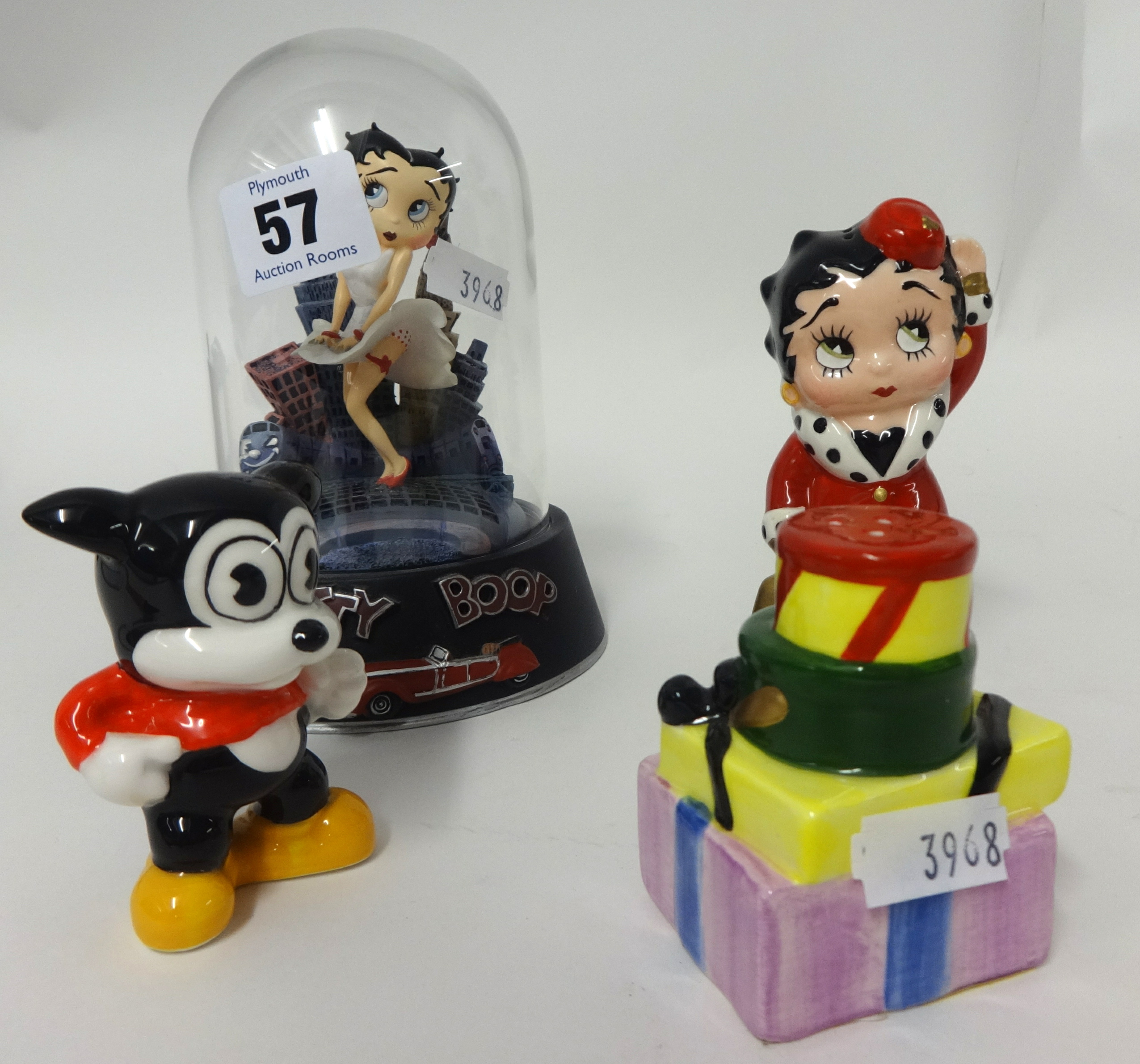 Betty Boop collection comprising Limited Edition hand painted sculpture plus salt and pepper pot and