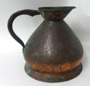 A large early 19th century copper haystack three galloon measure