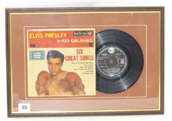 A framed Elvis Presley, Kid Galahad EP