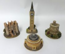Four London based models depicting 'Windsor Castle, Hampton Court Palace, The Royal Albert Hall