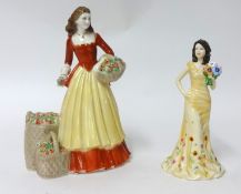 Royal Doulton figure 'Georgina' and Royal Worcester figure Street Sellers Series 'Apple' (2)