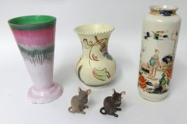 A collection of various Art pottery and Beswick ware including Maryse Boxer hand painted Honiton