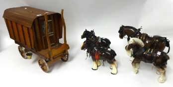 A collection of various gypsy caravans and shire horses (7)