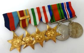 A group of six WWII Medals awarded Walter Hill