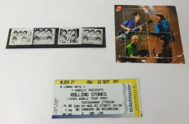ROLLING STONES COLLECTION a block of 4 Austrian stamps 2003, a group of four black and white stamps,