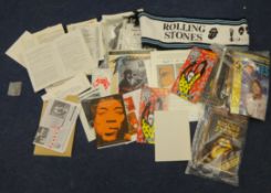 ROLLING STONES COLLECTION a scarf, European Stones Fans magazines, Tumbling Dice 1990 magazine,