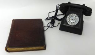 An interesting  19th century visitors book from The Wellington Hotel t/w a black bakelite old