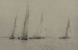 After Roland Langmaid Yachting print, Also 'First Race of the Thames Yacht Club' after C.W.Wyliie (