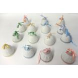 Four Lladro 4 seasons collectors society bells, also eleven Lladro collectors Christmas Bells,