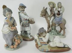 Four Lladro figures, Continental children (4)