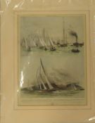 Various antiquarian and later marine prints including Plymouth Regatta', Rouen, Yachting on the