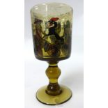 A German enamelled glass Roamer with heraldic crests