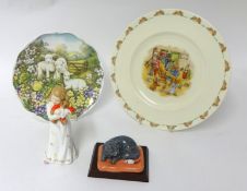 Various china wares including figurine, Royal Albert tea wares, Royal Doulton cat collection figure,