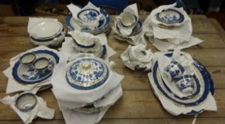 A large collection of Booths 'Old Willow' blue and white china approximately 80 pieces