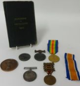A pair of Great War medals awarded to S P R. J Stanwell R.E. also Commemorative medals, 1893 Rifle