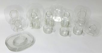 A 1960's contemporary clear glass six setting coffee and plate service
