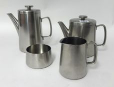 An Old Hall stainless steel four piece tea set