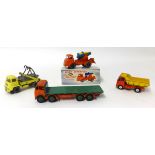 Dinky Supertoys Foden flatbed lorry, Multi Bucket Skip Lorry, Tipper and model 960 Lorry Mounted