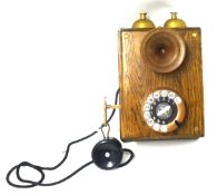 An old wood telephone converted for modern use