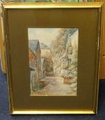 W.SANDS (pseudonym for THOMAS H. VICTOR 1894 - 1980) a pair of watercolours of street scenes of